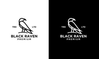 logotipo abstrato da linha de corvo preto vetor