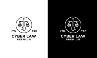 design de ícone de logotipo de escritório de advocacia de justiça cibernética vetor