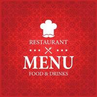 menu de restaurante de comida e bebidas retrô vermelho vintage vetor