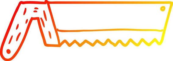 desenho de linha de gradiente quente desenho de serra antiga vetor