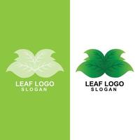 símbolo de vetor de logotipo de planta de folha verde de qualidade premium