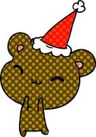 desenho de natal do urso kawaii vetor