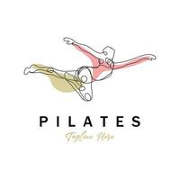 pilates sentado pose logotipo ícone símbolo um exercício de ioga calmante que move todo o corpo vetor