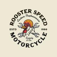 estilo vintage desenhado à mão de distintivo de logotipo de motocicleta e garagem vetor