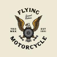 estilo vintage desenhado à mão de distintivo de logotipo de motocicleta e garagem vetor