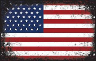 velho grunge sujo vintage ilustração de bandeira nacional do estado da américa vetor