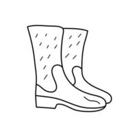 botas de borracha em estilo doodle. vetor