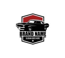 logotipo do muscle car - ilustração vetorial, design de emblema em fundo branco vetor