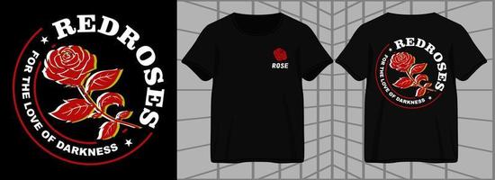 design gráfico estético de rosa vermelha para camiseta street wear e estilo urbano vetor