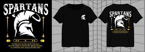 design gráfico estético espartano para camiseta street wear e estilo urbano vetor