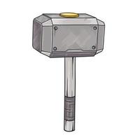 ilustração vetorial de martelo de super-herói mjolnir vetor