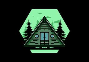 design de ilustração de cabine de madeira triângulo