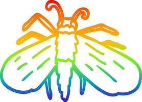 desenho de linha de gradiente de arco-íris desenho de abelha de desenho animado vetor
