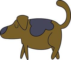 cão de desenho animado desenhado à mão peculiar vetor