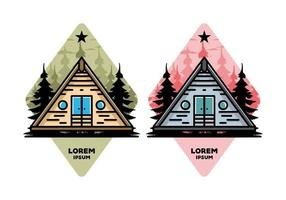 design de ilustração de cabine de madeira triângulo vetor