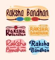 cinco letras raksha bandhan vetor
