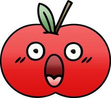 maçã vermelha de desenho animado sombreada gradiente vetor