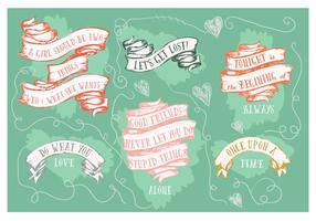 Fundo Motivacional de Motivational Hand Drawn Ribbons Collection vetor