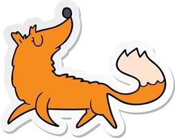 adesivo de uma raposa de desenho animado vetor