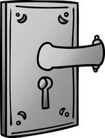 doodle de desenho de gradiente de uma maçaneta de porta vetor