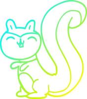 desenho de linha de gradiente frio desenho animado esquilo feliz vetor