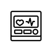 ilustração de contorno de vetor de ícone de tela de dispositivo cardio diagnóstico