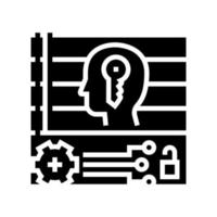 ID de rosto de tecnologia para ilustração vetorial de ícone de glifo de dispositivo de acesso vetor