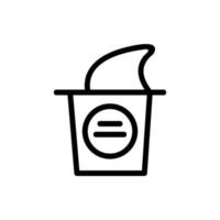 iogurte em uma ilustração de contorno de vetor de ícone de jarra