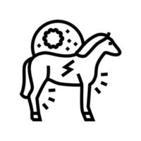 ilustração vetorial de ícone de linha de cavalo de encefalite vetor