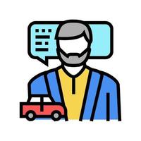 ilustração em vetor ícone de cor de instrutor de escola de condução masculina