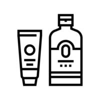 ilustração vetorial de ícone de linha de creme de cuidados com a pele de verão vetor