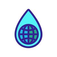 vetor de ícone de terra de água. ilustração de símbolo de contorno isolado