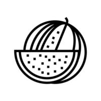 ilustração vetorial de ícone de linha de frutas de verão melancia vetor