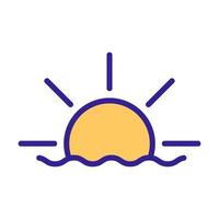 vetor de ícone de sol. ilustração de símbolo de contorno isolado