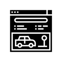 ilustração em vetor ícone glifo de lição de escola de condução on-line