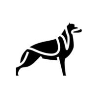 ilustração em vetor ícone de linha de cão pastor alemão