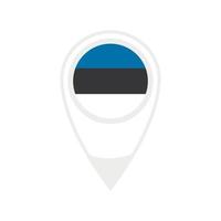bandeira nacional da Estônia, ícone redondo. ícone de ponteiro de mapa vetorial. vetor