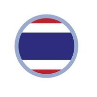 ícone de vetor redondo, bandeira nacional do país tailândia.