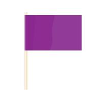 uma bandeira colorida em um mastro. bandeira violeta. vetor