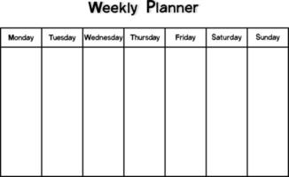 modelo de planejador semanal. vetor