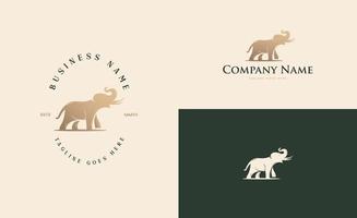 logotipo de elefante com três looks clássicos