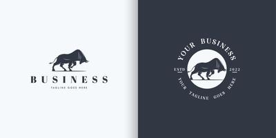 bull logo butting com design clássico e exclusivo vetor