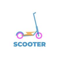 logotipo de ilustração de scooter elétrico com cores sobrepostas vetor