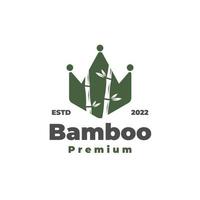 logotipo de ilustração vetorial de coroa de rei de bambu verde vetor