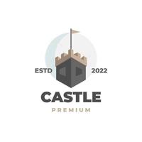 logotipo de ilustração simples de castelo preto elegante vetor