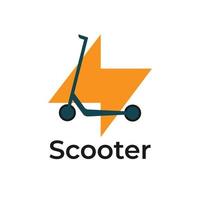logotipo de ilustração de scooter simples com grande poder de energia vetor