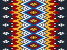 arte de padrão étnico colorido. ikat sem costura padrão em bordados tribais, folclóricos e estilo mexicano. listrado geométrico. design para plano de fundo, papel de parede, ilustração vetorial, tecido, roupas, tapete. vetor