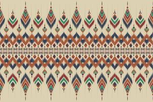 arte ikat étnica abstrata. padrão sem emenda em tribal. estilo mexicano listrado. design para plano de fundo, ilustração, embrulho, roupas, batik, tecido, bordado. vetor
