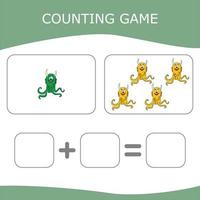 jogo educativo para crianças, crianças. . jogo de aprendizagem de matemática, jogo de contagem. ilustração vetorial para impressão, página vetor