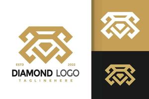 design de logotipo de diamante letra m, vetor de logotipos de identidade de marca, logotipo moderno, modelo de ilustração vetorial de designs de logotipo